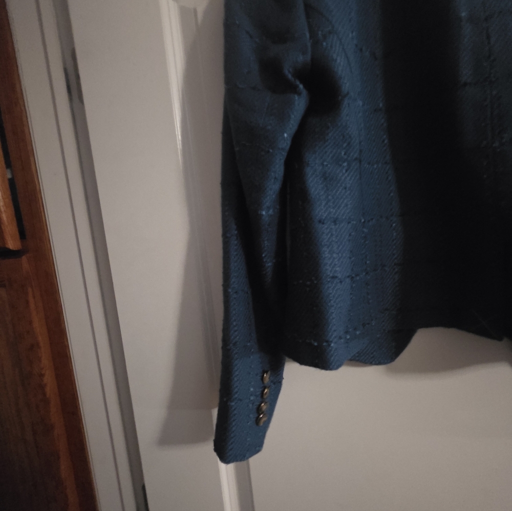 Ann Taylor Women's Newbury Blazer Tweed In Teal. NWT Size 2 - Picture 5 of 10
